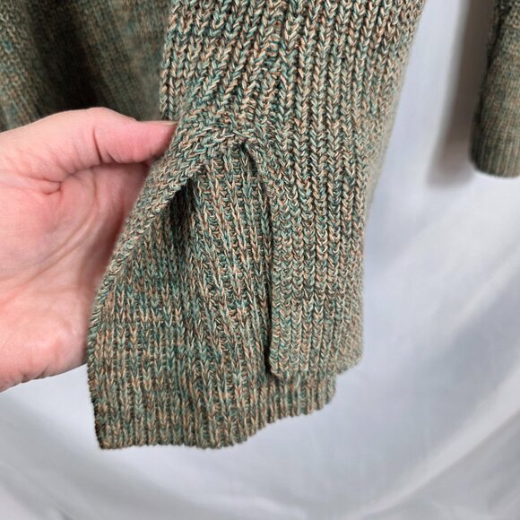 Christopher & Banks Long Cardigan Sweater Women's Size Large Green Tan Marled - Picture 10 of 10